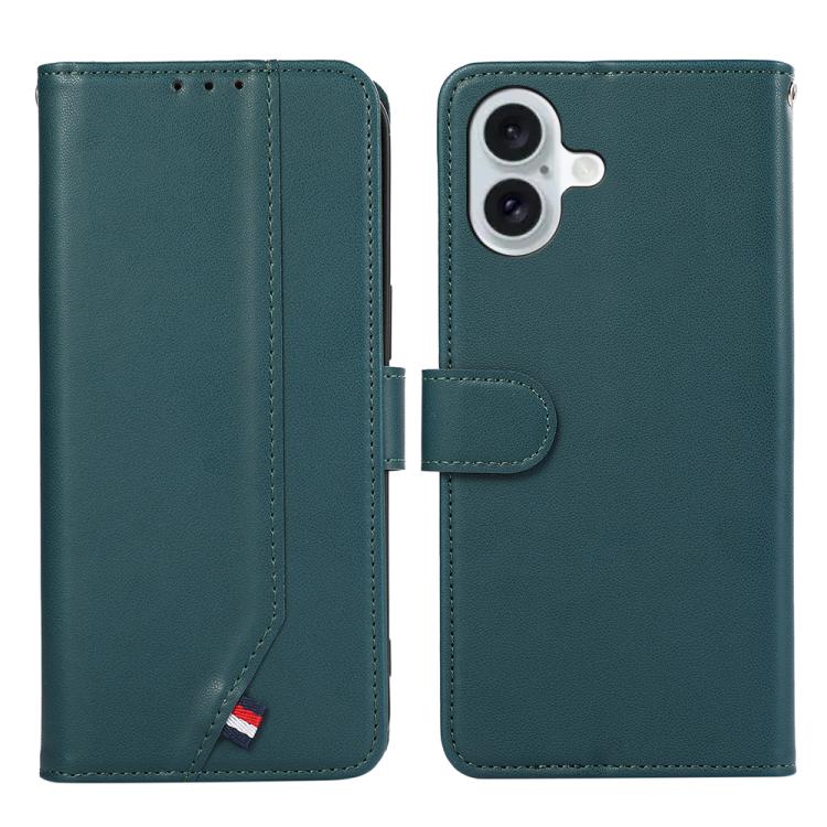 For iPhone 17 ABEEL Delicate Texture Splicing RFID Leather Phone Case(Green) - iPhone 17 Cases by buy2fix | Online Shopping UK | buy2fix