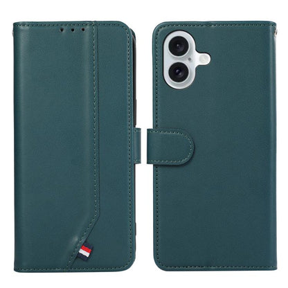 For iPhone 17 ABEEL Delicate Texture Splicing RFID Leather Phone Case(Green) - iPhone 17 Cases by buy2fix | Online Shopping UK | buy2fix