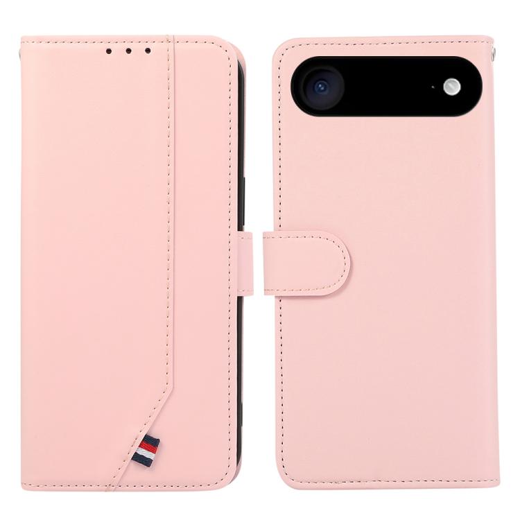 For iPhone 17 Air ABEEL Delicate Texture Splicing RFID Leather Phone Case(Pink) - iPhone 17 Air Cases by buy2fix | Online Shopping UK | buy2fix