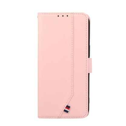 For iPhone 17 Air ABEEL Delicate Texture Splicing RFID Leather Phone Case(Pink) - iPhone 17 Air Cases by buy2fix | Online Shopping UK | buy2fix