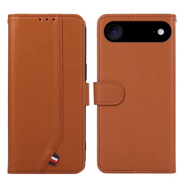 For iPhone 17 Air ABEEL Delicate Texture Splicing RFID Leather Phone Case(Brown) - iPhone 17 Air Cases by buy2fix | Online Shopping UK | buy2fix