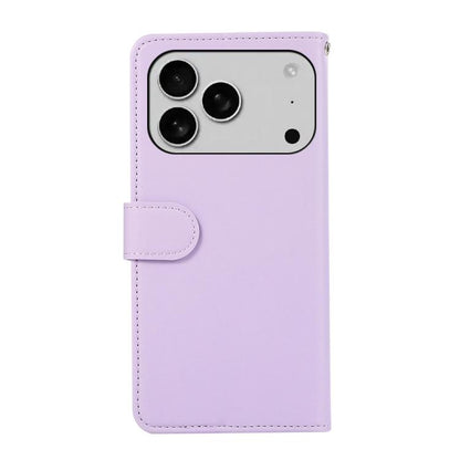 For iPhone 17 Pro ABEEL Delicate Texture Splicing RFID Leather Phone Case(Purple) - iPhone 17 Pro Cases by buy2fix | Online Shopping UK | buy2fix