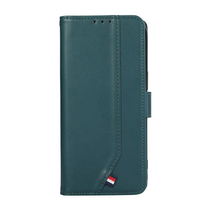 For iPhone 17 Pro ABEEL Delicate Texture Splicing RFID Leather Phone Case(Green) - iPhone 17 Pro Cases by buy2fix | Online Shopping UK | buy2fix