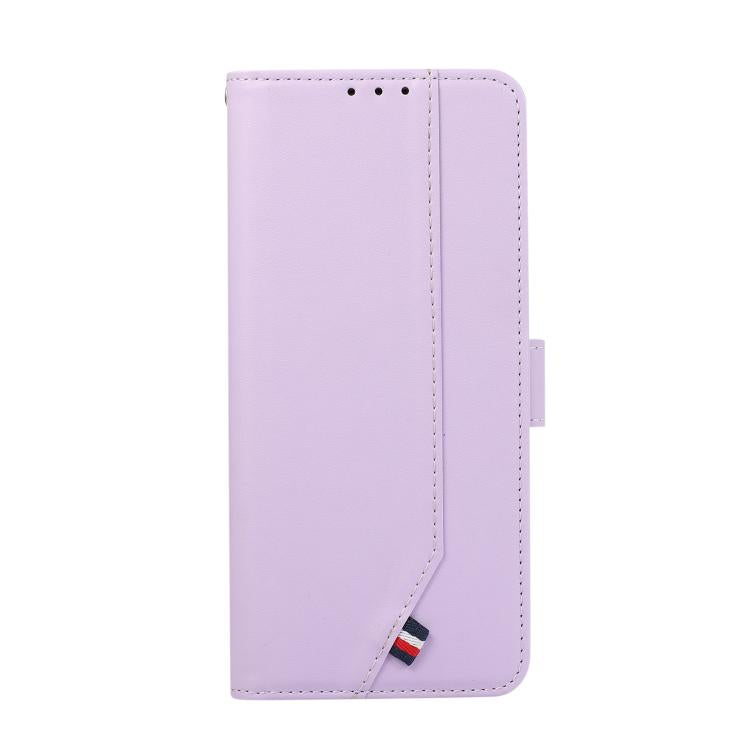 For iPhone 17 Pro Max ABEEL Delicate Texture Splicing RFID Leather Phone Case(Purple) - iPhone 17 Pro Max Cases by buy2fix | Online Shopping UK | buy2fix