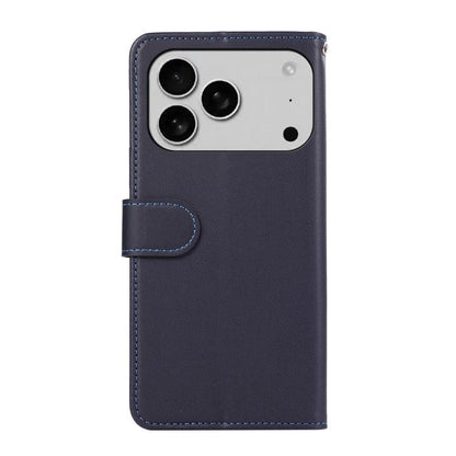For iPhone 17 Pro Max ABEEL Delicate Texture Splicing RFID Leather Phone Case(Blue) - iPhone 17 Pro Max Cases by buy2fix | Online Shopping UK | buy2fix