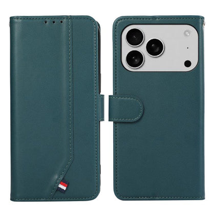 For iPhone 17 Pro Max ABEEL Delicate Texture Splicing RFID Leather Phone Case(Green) - iPhone 17 Pro Max Cases by buy2fix | Online Shopping UK | buy2fix