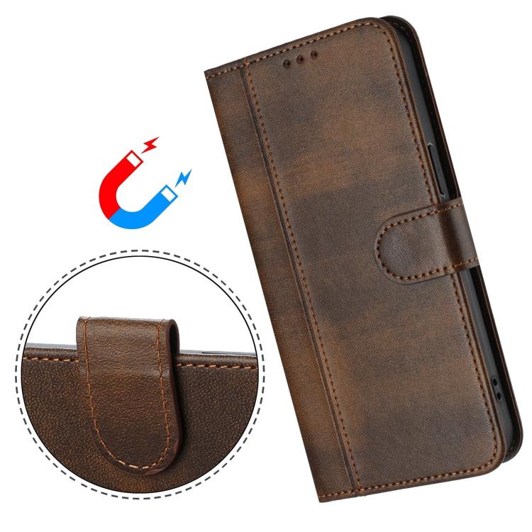 For iPhone Air Line Splicing Buckle Retro Leather Phone Case(Brown) - iPhone Air Cases by buy2fix | Online Shopping UK | buy2fix