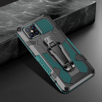 For iPhone 12 / 12 Pro Machine Armor Warrior Shockproof PC + TPU Protective Case(Army Green) by buy2fix