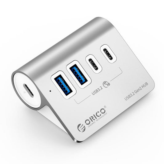 ORICO M3CU2-G2 4 in 1 Type-C to Dual USB and Dual Type-C Port Docking Hub(Silver) - USB HUB by ORICO | Online Shopping UK | buy2fix