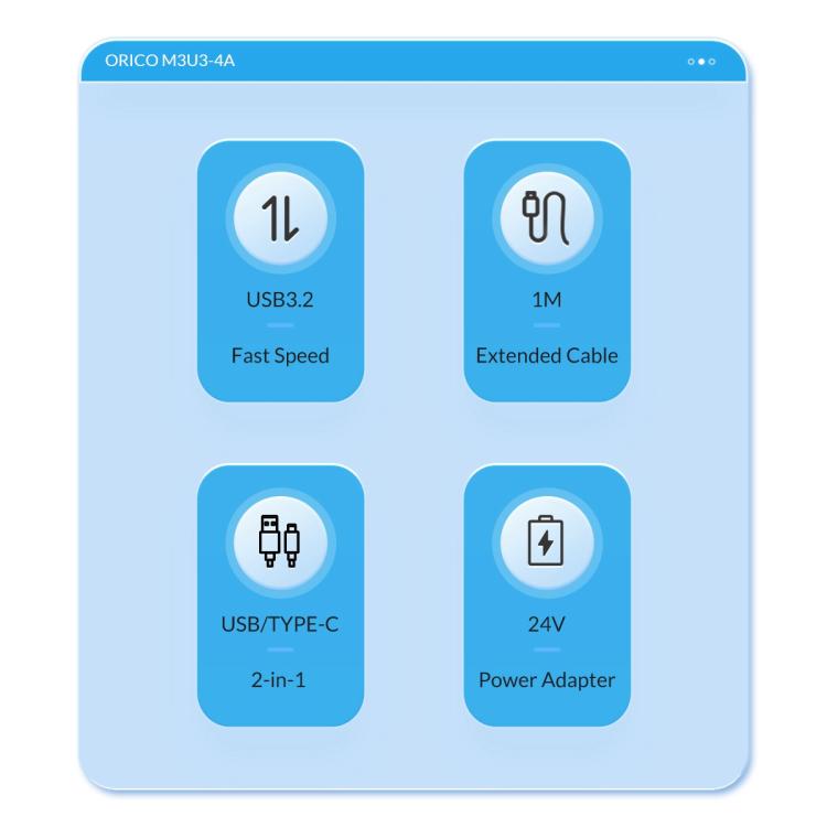 ORICO M3U3-4A 4 in 1 Type-C to USB 3.2 Docking Hub(Black) - USB HUB by ORICO | Online Shopping UK | buy2fix