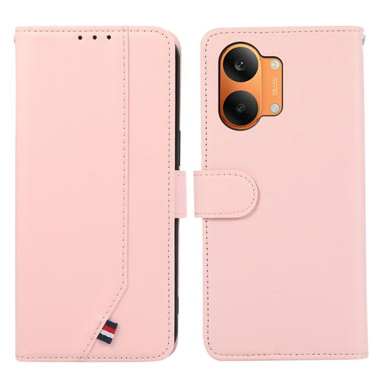 For Redmi Turbo 5 Max / Poco X8 Pro Max ABEEL Delicate Texture Splicing RFID Leather Phone Case(Pink)