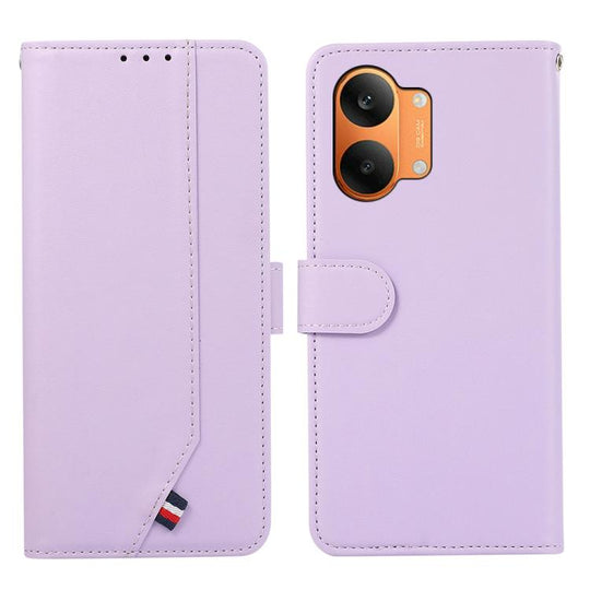 For Redmi Turbo 5 Max / Poco X8 Pro Max ABEEL Delicate Texture Splicing RFID Leather Phone Case(Purple)