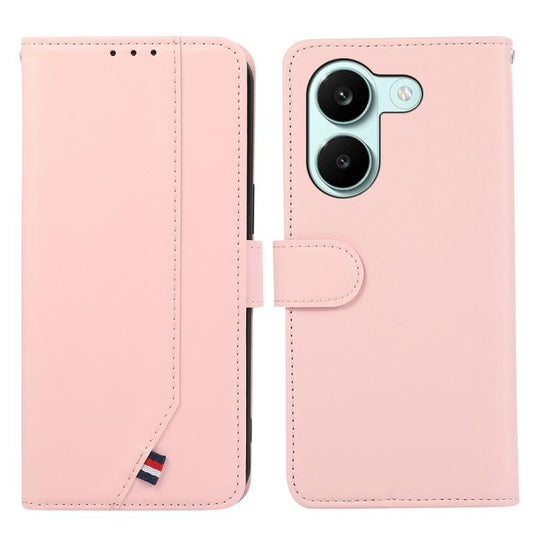 For Redmi Turbo 5 5G / Poco X8 Pro 5G ABEEL Delicate Texture Splicing RFID Leather Phone Case(Pink)