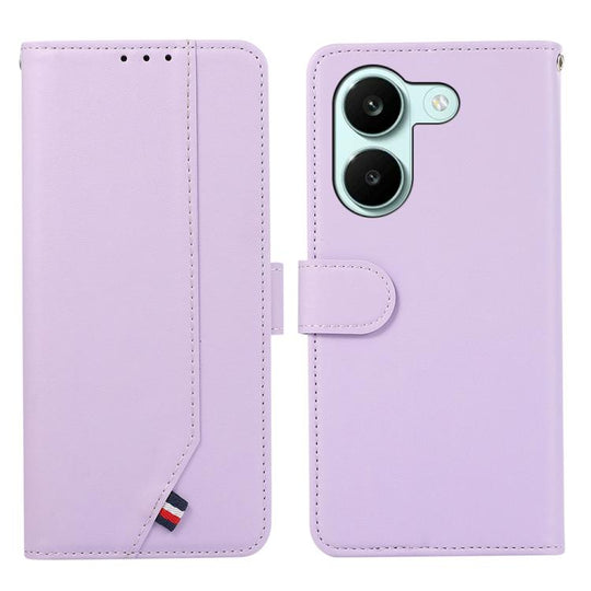 For Redmi Turbo 5 5G / Poco X8 Pro 5G ABEEL Delicate Texture Splicing RFID Leather Phone Case(Purple)