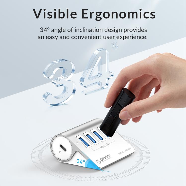 ORICO M3U7-G2 7 in 1 Type-C to USB 3.2 Docking Hub(Silver) - USB HUB by ORICO | Online Shopping UK | buy2fix