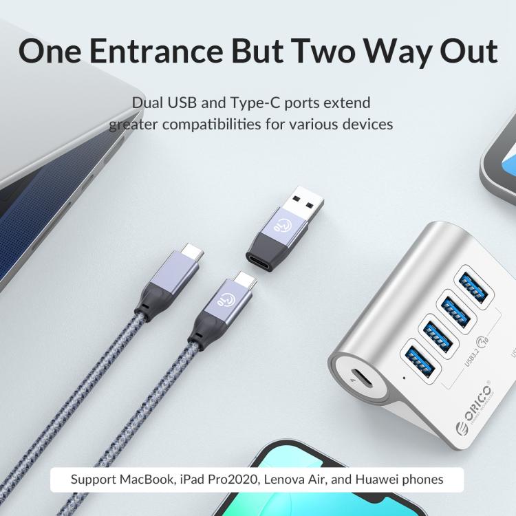 ORICO M3U7-G2 7 in 1 Type-C to USB 3.2 Docking Hub(Silver) - USB HUB by ORICO | Online Shopping UK | buy2fix