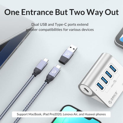 ORICO M3U7-G2 7 in 1 Type-C to USB 3.2 Docking Hub(Silver) - USB HUB by ORICO | Online Shopping UK | buy2fix