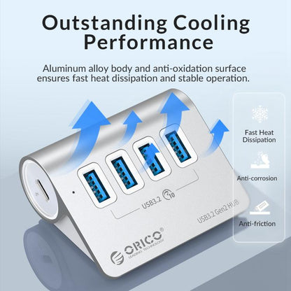 ORICO M3U7-G2 7 in 1 Type-C to USB 3.2 Docking Hub(Silver) - USB HUB by ORICO | Online Shopping UK | buy2fix