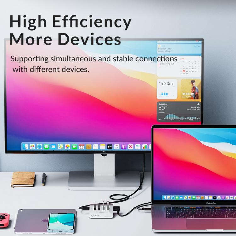 ORICO M3U7-G2 7 in 1 Type-C to USB 3.2 Docking Hub(Silver) - USB HUB by ORICO | Online Shopping UK | buy2fix