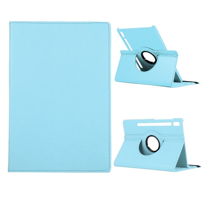 For Samsung Galaxy Tab S8+ / Tab S8 Plus / Tab S7 FE / Tab S7+ / T970 360 Degree Rotation Litchi Texture Flip Leather Case with Holder(Sky Blue) by buy2fix