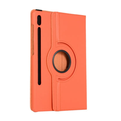 For Samsung Galaxy Tab S8+ / Tab S8 Plus / Tab S7 FE / Tab S7+ / T970 360 Degree Rotation Litchi Texture Flip Leather Case with Holder(Orange) by buy2fix