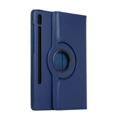 For Samsung Galaxy Tab S8+ / Tab S8 Plus / Tab S7 FE / Tab S7+ / T970 360 Degree Rotation Litchi Texture Flip Leather Case with Holder(Blue) by buy2fix