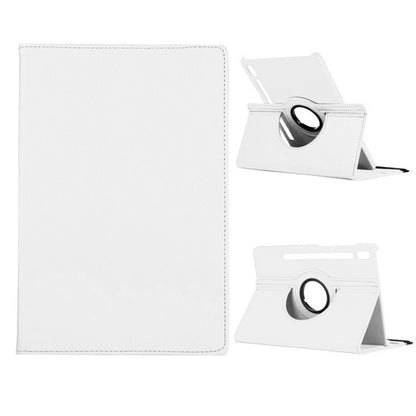 For Samsung Galaxy Tab S8+ / Tab S8 Plus / Tab S7 FE / Tab S7+ / T970 360 Degree Rotation Litchi Texture Flip Leather Case with Holder(White) by buy2fix