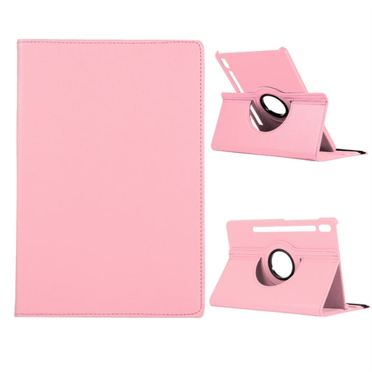 For Samsung Galaxy Tab S8+ / Tab S8 Plus / Tab S7 FE / Tab S7+ / T970 360 Degree Rotation Litchi Texture Flip Leather Case with Holder(Pink) by buy2fix
