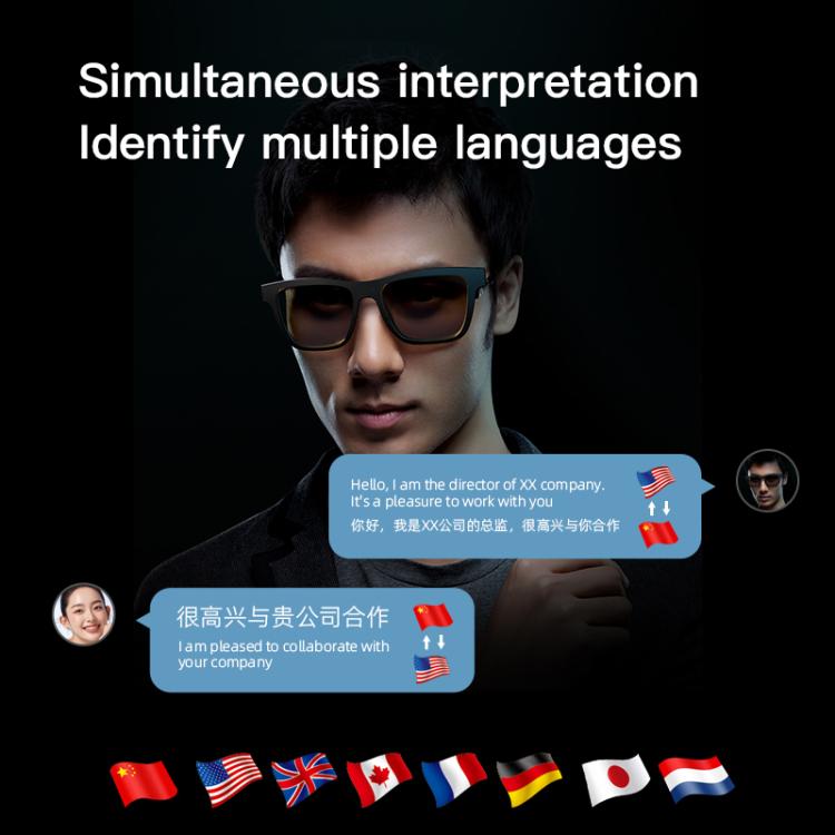 E10 Pro Smart Audio Bluetooth Glasses, Style: AI Translation(Transparent) - Smart Glasses by buy2fix | Online Shopping UK | buy2fix
