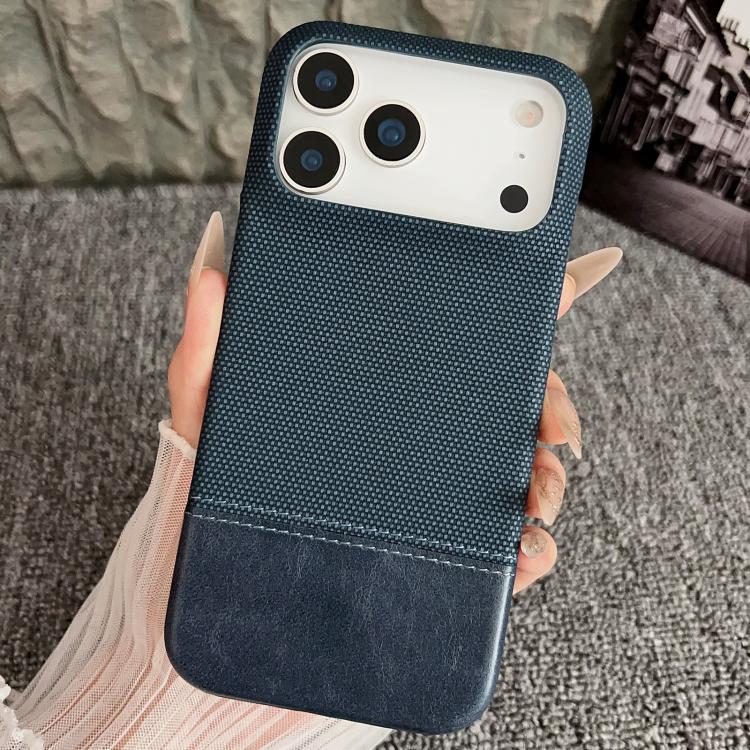 For iPhone 17 Pro Max Stitching Cloth MagSafe Magnetic PC Hybrid PU Phone Case(Dark Blue) - iPhone 17 Pro Max Cases by buy2fix | Online Shopping UK | buy2fix