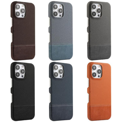 For iPhone 17 Stitching Cloth MagSafe Magnetic PC Hybrid PU Phone Case(Cyan Blue) - iPhone 17 Cases by buy2fix | Online Shopping UK | buy2fix