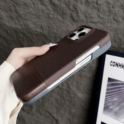 For iPhone 17 Stitching Cloth MagSafe Magnetic PC Hybrid PU Phone Case(Grey) - iPhone 17 Cases by buy2fix | Online Shopping UK | buy2fix