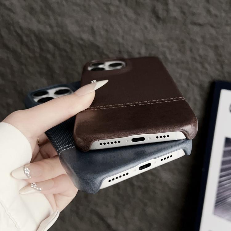 For iPhone 17 Pro Max Stitching Cloth MagSafe Magnetic PC Hybrid PU Phone Case(Dark Brown) - iPhone 17 Pro Max Cases by buy2fix | Online Shopping UK | buy2fix