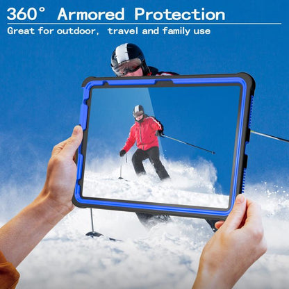 For iPad 2025 / 2022 Armor Bolt Shape Holder Silicone Hybrid PC Tablet Case(Black Blue) - iPad 2025 / 2022 Cases by buy2fix | Online Shopping UK | buy2fix
