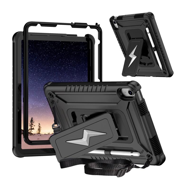 For iPad 2025 / 2022 Armor Bolt Shape Holder Silicone Hybrid PC Tablet Case(Black) - iPad 2025 / 2022 Cases by buy2fix | Online Shopping UK | buy2fix