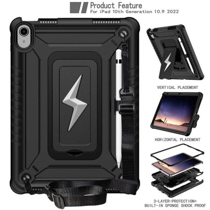 For iPad 2025 / 2022 Armor Bolt Shape Holder Silicone Hybrid PC Tablet Case(Black) - iPad 2025 / 2022 Cases by buy2fix | Online Shopping UK | buy2fix