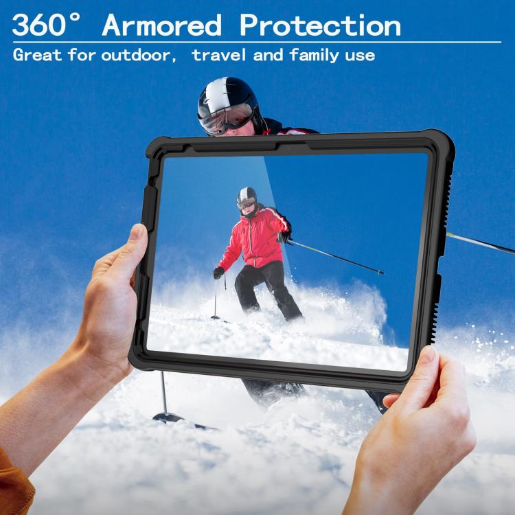 For iPad 2025 / 2022 Armor Bolt Shape Holder Silicone Hybrid PC Tablet Case(Black) - iPad 2025 / 2022 Cases by buy2fix | Online Shopping UK | buy2fix