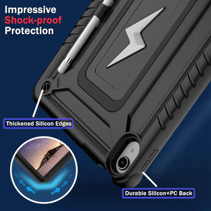 For iPad 2025 / 2022 Armor Bolt Shape Holder Silicone Hybrid PC Tablet Case(Black) - iPad 2025 / 2022 Cases by buy2fix | Online Shopping UK | buy2fix