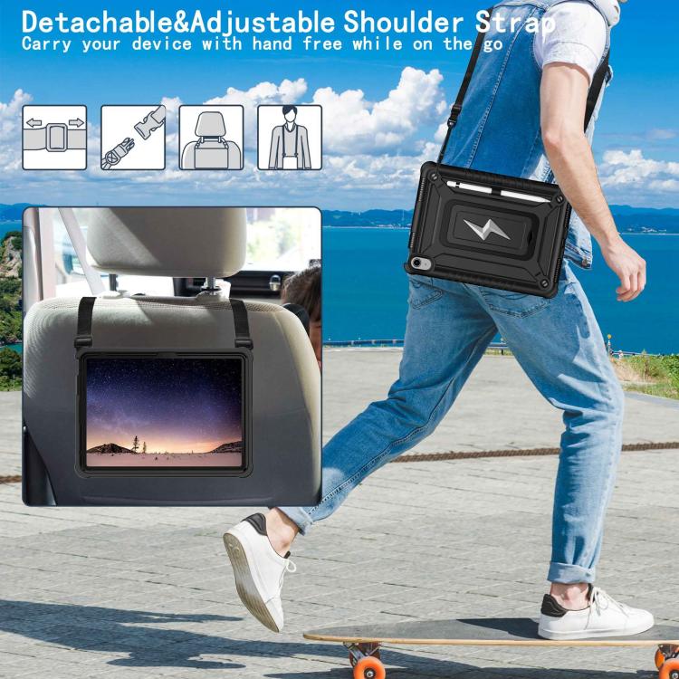 For iPad 2025 / 2022 Armor Bolt Shape Holder Silicone Hybrid PC Tablet Case(Black) - iPad 2025 / 2022 Cases by buy2fix | Online Shopping UK | buy2fix