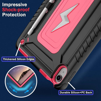 For iPad 2025 / 2022 Armor Bolt Shape Holder Silicone Hybrid PC Tablet Case(Black Rose Red) - iPad 2025 / 2022 Cases by buy2fix | Online Shopping UK | buy2fix