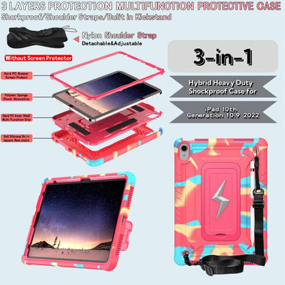 For iPad 2025 / 2022 Armor Bolt Shape Holder Silicone Hybrid PC Tablet Case(Camouflage Rose Red) - iPad 2025 / 2022 Cases by buy2fix | Online Shopping UK | buy2fix