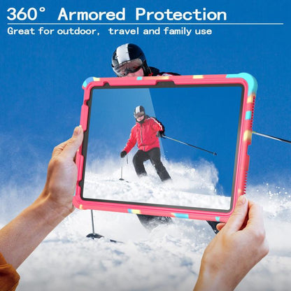 For iPad 2025 / 2022 Armor Bolt Shape Holder Silicone Hybrid PC Tablet Case(Camouflage Rose Red) - iPad 2025 / 2022 Cases by buy2fix | Online Shopping UK | buy2fix