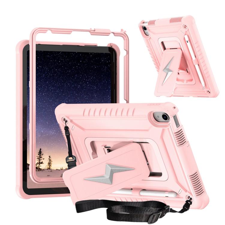 For iPad 2025 / 2022 Armor Bolt Shape Holder Silicone Hybrid PC Tablet Case(Rose Gold) - iPad 2025 / 2022 Cases by buy2fix | Online Shopping UK | buy2fix