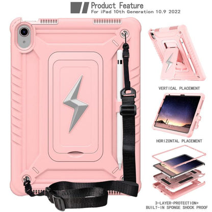 For iPad 2025 / 2022 Armor Bolt Shape Holder Silicone Hybrid PC Tablet Case(Rose Gold) - iPad 2025 / 2022 Cases by buy2fix | Online Shopping UK | buy2fix