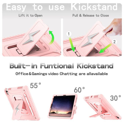 For iPad 2025 / 2022 Armor Bolt Shape Holder Silicone Hybrid PC Tablet Case(Rose Gold) - iPad 2025 / 2022 Cases by buy2fix | Online Shopping UK | buy2fix