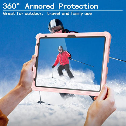 For iPad 2025 / 2022 Armor Bolt Shape Holder Silicone Hybrid PC Tablet Case(Rose Gold) - iPad 2025 / 2022 Cases by buy2fix | Online Shopping UK | buy2fix