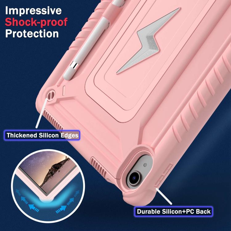 For iPad 2025 / 2022 Armor Bolt Shape Holder Silicone Hybrid PC Tablet Case(Rose Gold) - iPad 2025 / 2022 Cases by buy2fix | Online Shopping UK | buy2fix