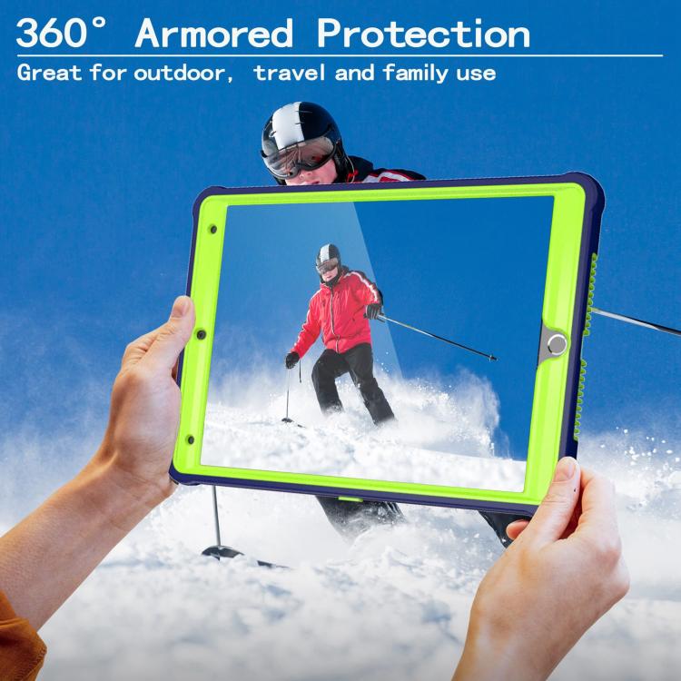 For iPad 10.2 2021 / 2020 / 2019 Armor Bolt Shape Holder Silicone Hybrid PC Tablet Case(Navy Blue Olivine) - iPad 10.2 Cases by buy2fix | Online Shopping UK | buy2fix