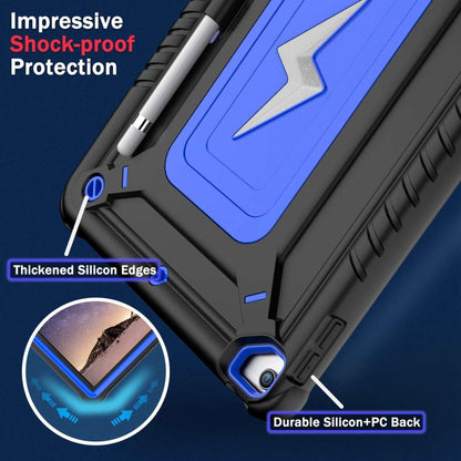 For iPad 10.2 2021 / 2020 / 2019 Armor Bolt Shape Holder Silicone Hybrid PC Tablet Case(Black Blue) - iPad 10.2 Cases by buy2fix | Online Shopping UK | buy2fix