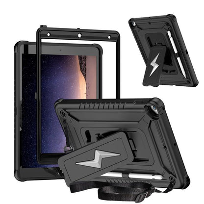 For iPad 10.2 2021 / 2020 / 2019 Armor Bolt Shape Holder Silicone Hybrid PC Tablet Case(Black) - iPad 10.2 Cases by buy2fix | Online Shopping UK | buy2fix
